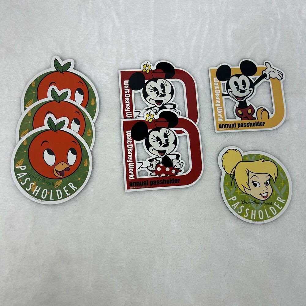 Walt Disney World Passholder Magnets Lot Mickey Minnie Tinker Bell Orange Bird 7